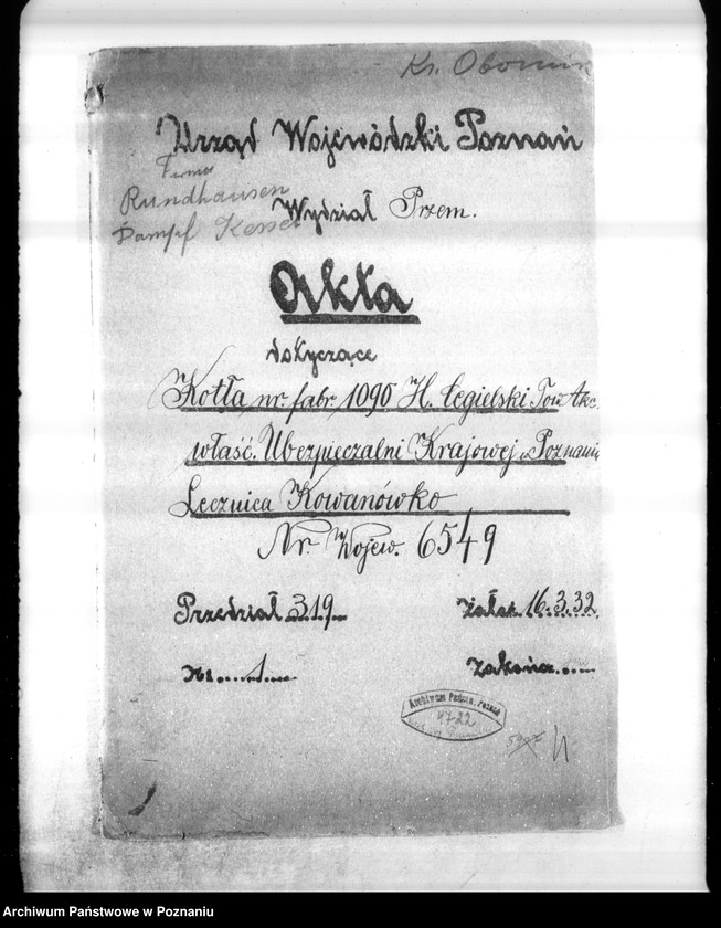 Obraz 4 z jednostki "Sanatorium w Kowanówku, pow. obornicki, własność Ubezpieczalni Krajowej w Poznaniu nr woj. 6549"