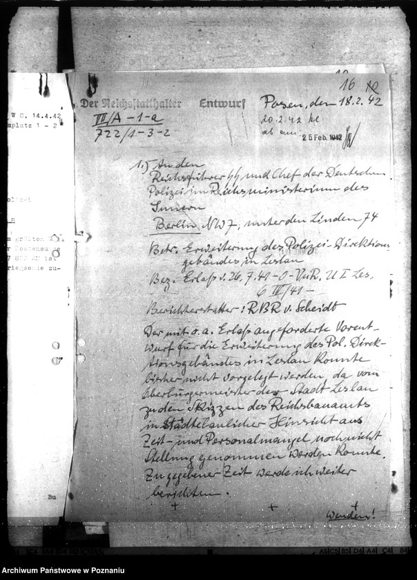 Obraz 20 z jednostki "Unterbringung der Staatlichen Polizeiverwaltung in Leslau (Włocławek)"