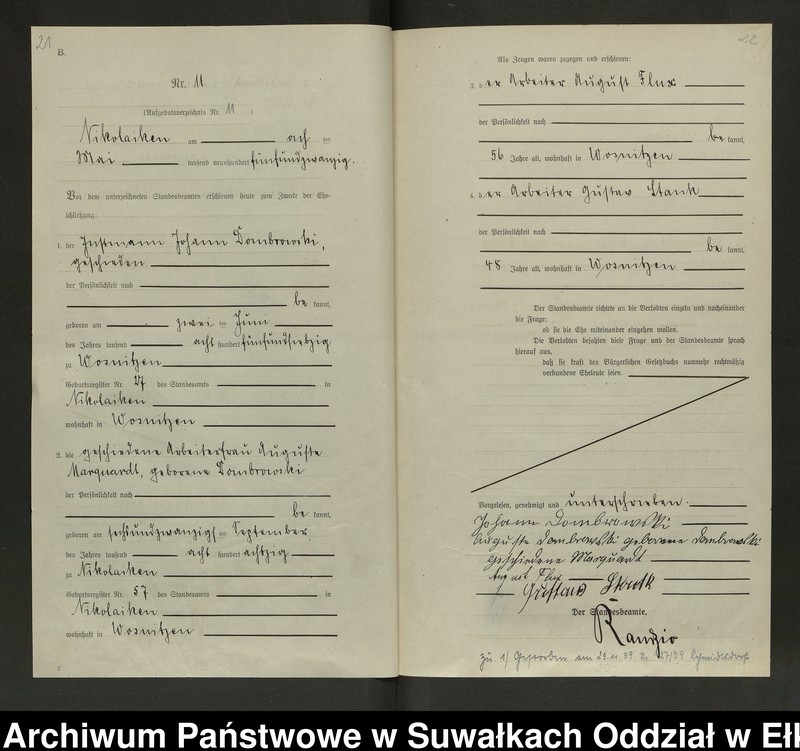 Obraz 14 z jednostki "Heirats=Haupt=Register des Königlichen Preussischen Standes-Amtes Nikolaiken Kreis Sensburg"