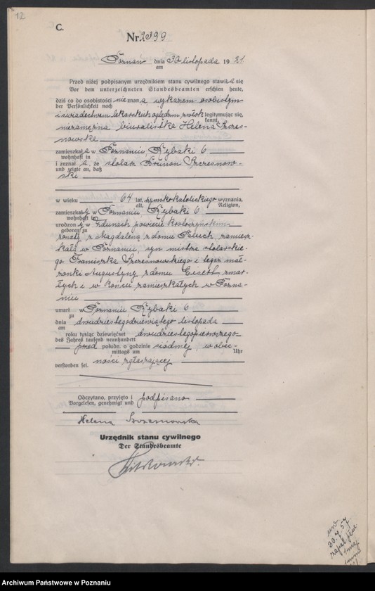 Obraz 14 z jednostki "Księga miejscowa zgonów tom V [Rejestr główny zgonów]"