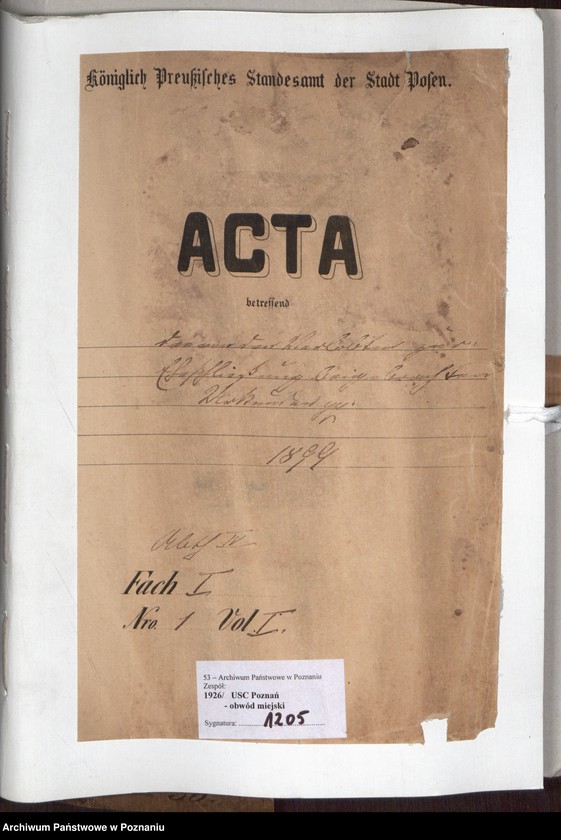 Obraz 2 z jednostki "Die von den Verlobten beigebrachten Urkunden zur Eheschliessung pro 1899"