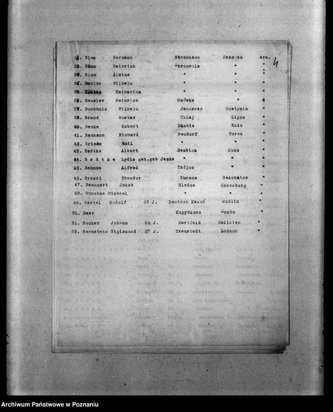 Obraz 8 z jednostki "Zweigstelle Litzmannstadt (Łódź) Alfabetinke Totenlisten"