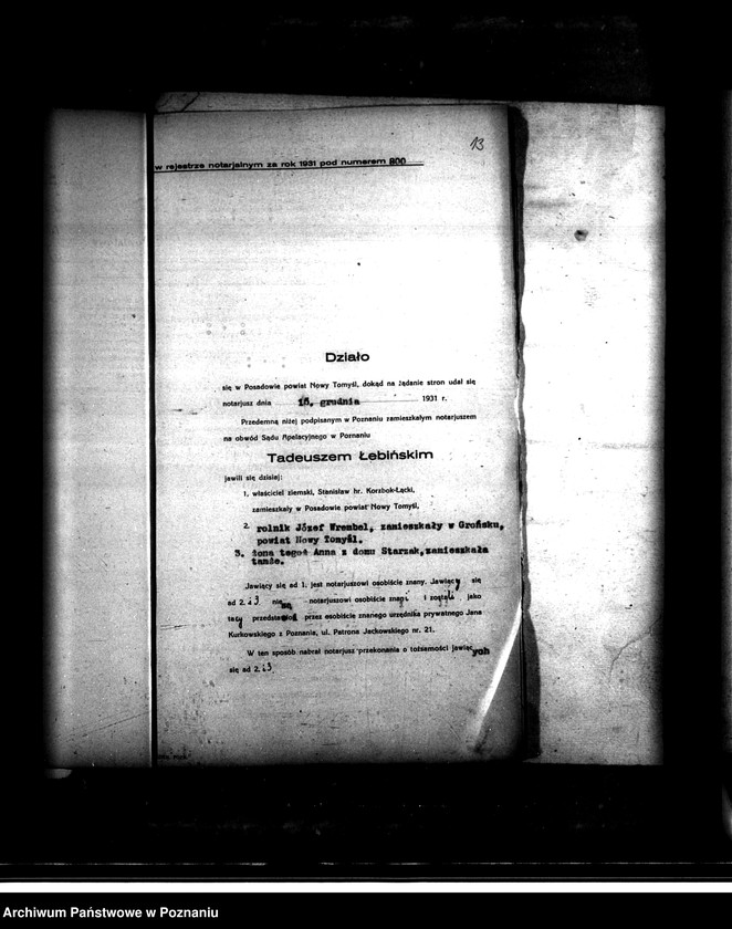 Obraz 17 z jednostki "/Kontrakty notarialne sprzedanych gruntów w drodze prywatnej parcelacji Posadowo/"