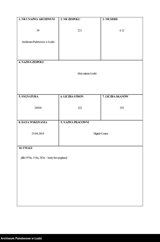 Obraz 1 z jednostki "[Spis ludności Łodzi] Olek-Olszenko"