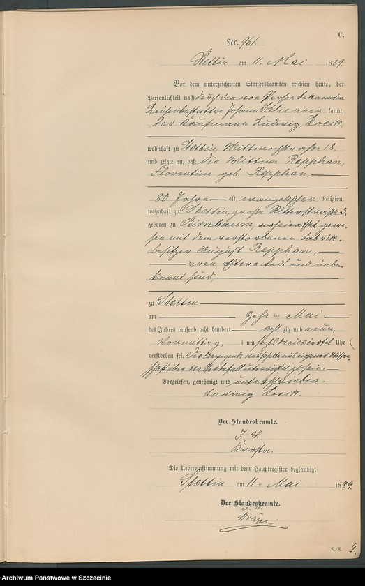 Obraz 8 z jednostki "Sterbe-Register (Neben-Register) Band III"