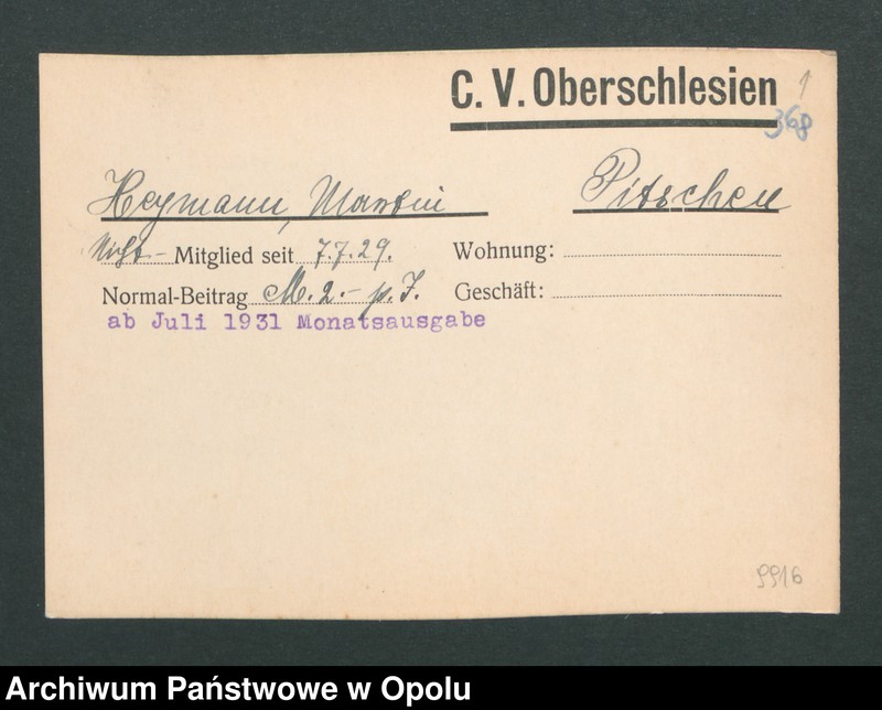 Obraz 3 z jednostki "[Heymann Martin, Pitschen]"