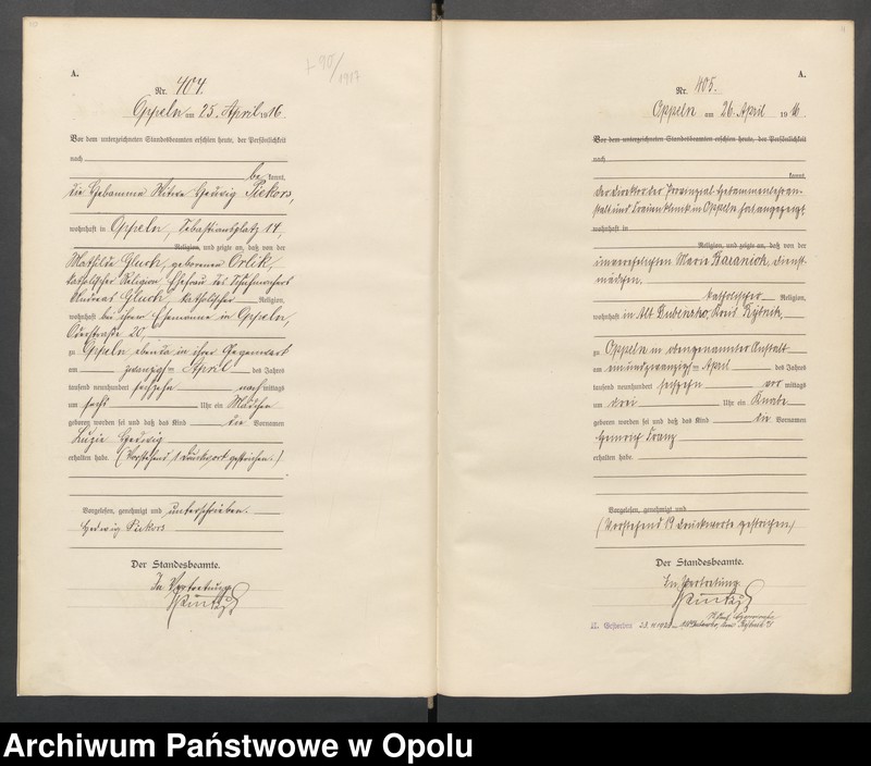 image.from.unit.number "Urząd stanu Cywilnego Opole Księga Urodzeń Rok 1916 396-793 t.2"
