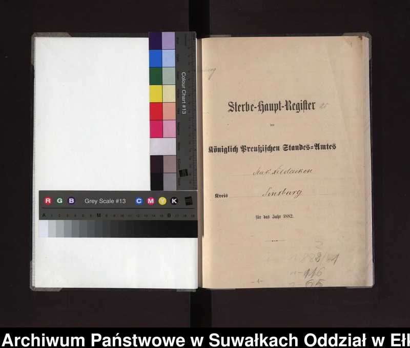 Obraz z jednostki "Sterbe-Haupt-Register des Königlich Preussischen Standes-Amtes Stadt Nicolaiken Kreis Sensburg"