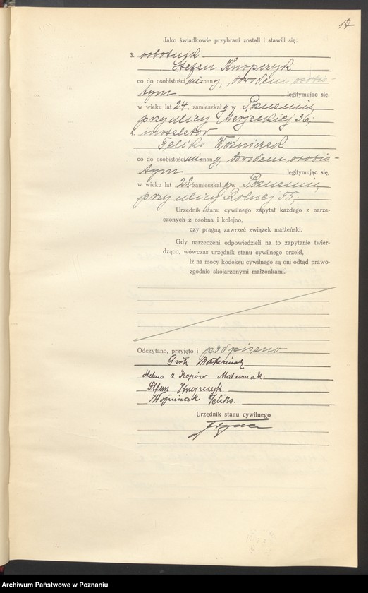 Obraz 18 z jednostki "Księga miejscowa małżeństw tom I [Rejestr główny małżeństw]"