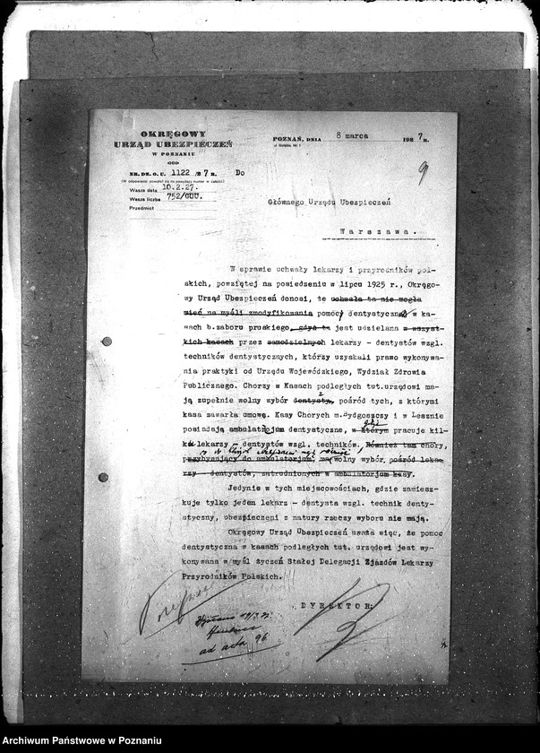 Obraz 13 z jednostki "Sprawy lekarzy - dentystów [regulamin, wykazy zatrudnionych dentystów i techniki dentystów]. [Okręgowy Urząd Ubezpieczeń]"