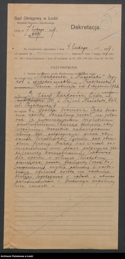 Obraz 9 z jednostki "J.Markowicz i Nasielski- zakład meblarski"