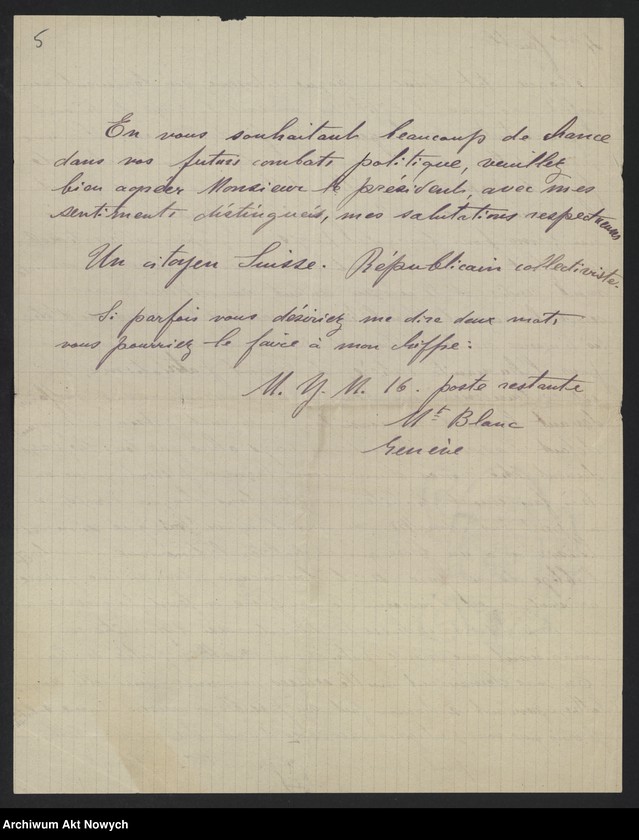 image.from.unit.number "Memoriały i korespondencja osób prywatnych w sprawach ogólnych polityki wewnętrznej i zagranicznej"