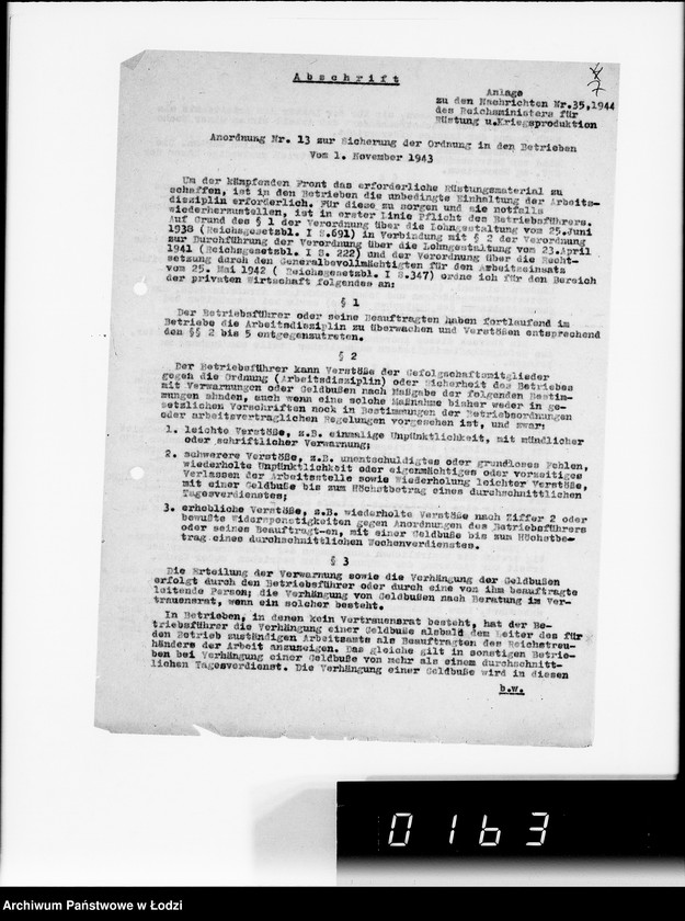 Obraz 12 z jednostki "Abschr.v.Verfg.[odpisy zarządzeń niemieckich z prasy urzędowej]"