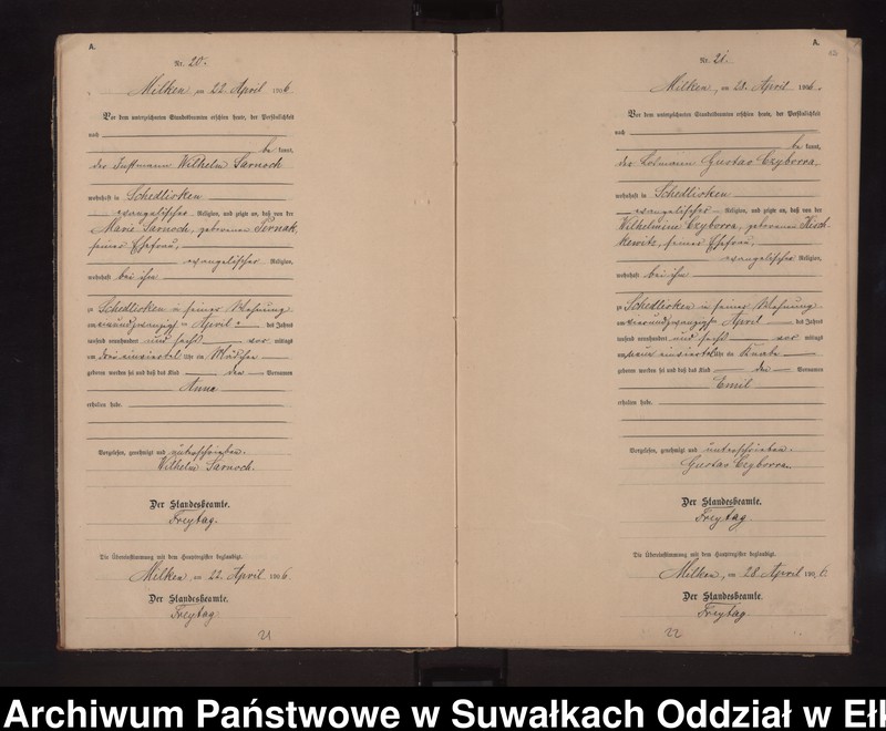 image.from.unit.number "Geburts-Neben-Register des Preussischen Standes-Amtes Stasswinnen Kreis Lötzen"