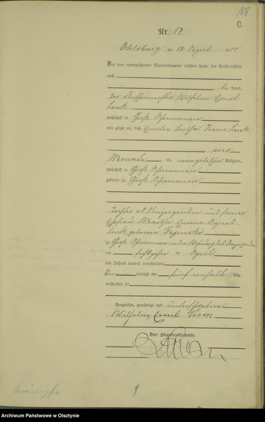 image.from.unit.number "Sterbe-Haupt-Register Nr 1 - 46"