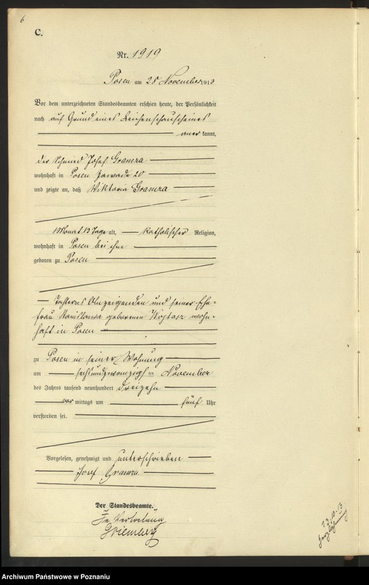 Obraz 8 z jednostki "Księga miejscowa zgonów tom V [Rejestr główny zgonów]"