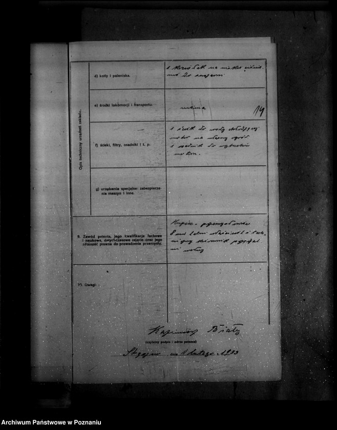 Obraz 20 z jednostki "Zatwierdzenie wytwórni waty K. Biały w Stęszewie powiat poznański"