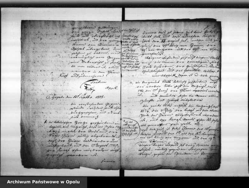 Obraz 6 z jednostki "Die im Jahre 1818 erfolgte Abnahme und Wiederaufsetzung des Knopfes auf dem hiesigen Rathaus - Thurme so wie die darinn gefundenen als auch jetzt wiederum hieneingethanen Nachrichten Vol. X"