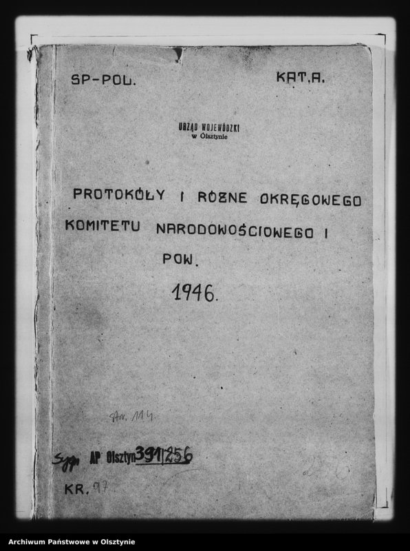 image.from.unit.number "Protokóły i sprawy różne Okręgowego Komitetu Narodowościowego i pow."