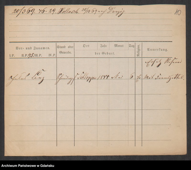 image.from.unit.number "Karty meldunkowe: Lenz Ilse- Leopoldt"