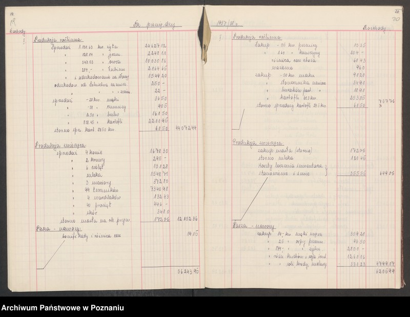 Obraz 14 z jednostki "Bilans gospodarczy majątku Lechlin 1936/1937 i 1937/38"