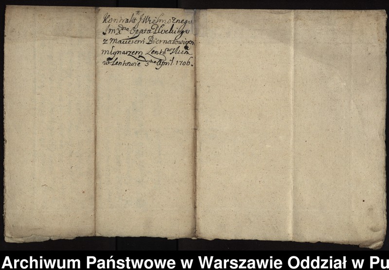 image.from.unit.number "Kontrakt między opatem, kanonikiem gnieźnieńskim i włocławskim Stanisławem Boglewskim i młynarzem Maciejem Bernatowiczem na dzierżawę młyna w Łętowie na okres roku"