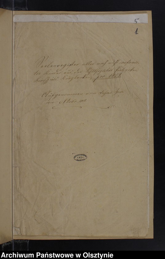 image.from.unit.number "Seelen Register aller auch nicht onfirmirten Kinder auch der Schul-Societät Pietzarken in Kirchspiels Kruklanken"