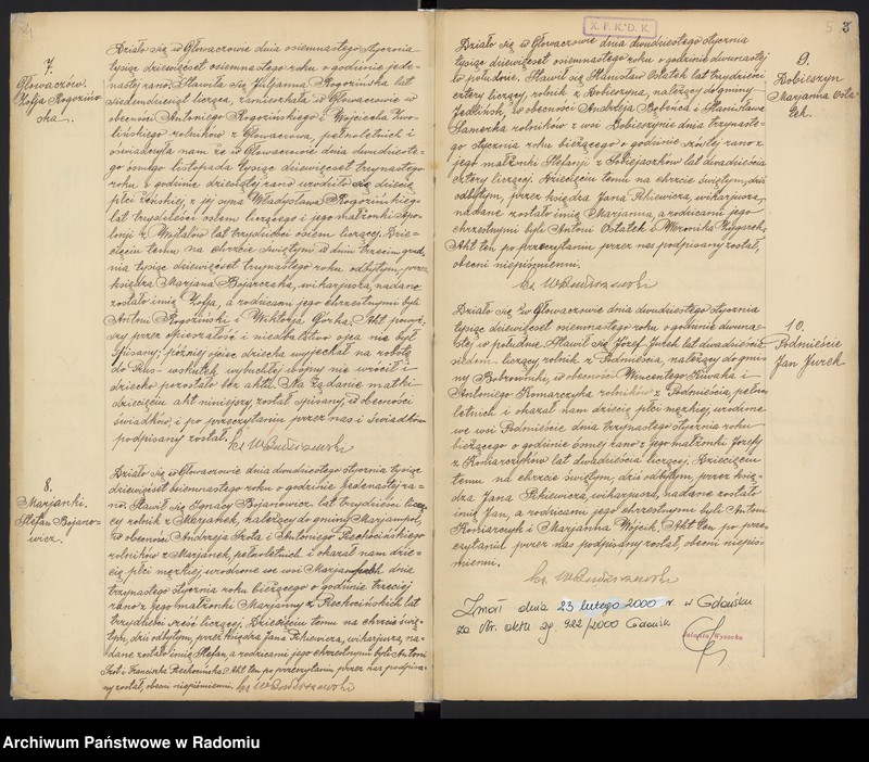 image.from.unit.number "Urząd Stanu Cywilnego w Głowaczowie Akta urodzeń, małżeństw, zgonów 1918 rok"