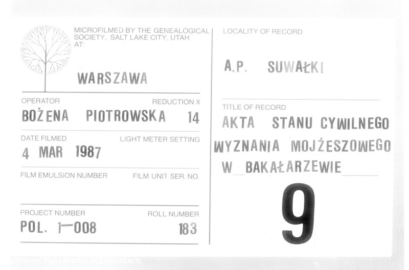 image.from.unit.number "Dowody do akt zaślubień osób Wyznania Mojżeszowego w Okręgu Bakałarzewo pro 1839"