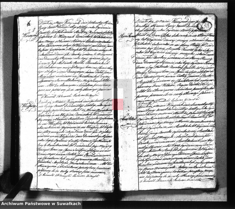 Obraz 6 z jednostki "Księga urodzonych, zaślubionych i umarłych gminy wiżańskiey z roku 1826"