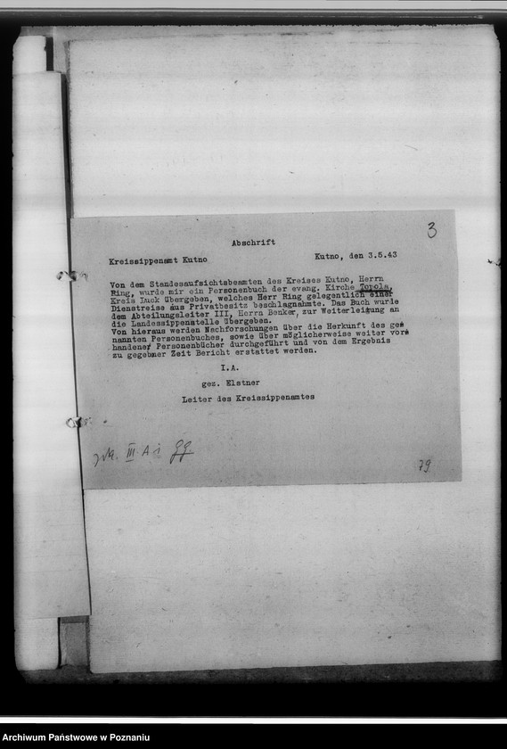 Obraz 7 z jednostki "[Korespondencja w sprawie ksiąg kościelnych ewangelickich i polsko-katolickich - dotyczy terenu tak zwanej Guberni]"