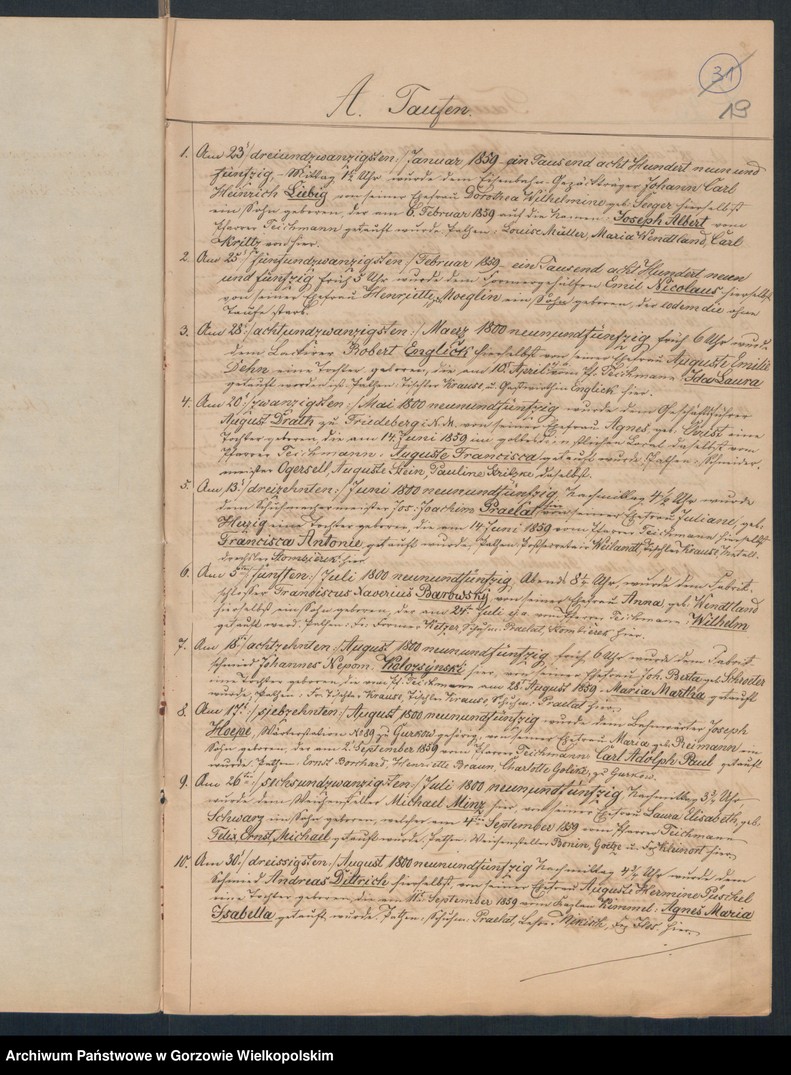 image.from.unit.number "Duplikate der Kirchenbücher der durch spätere Ehe erfolgte Legitimation unehelicher Kinder der katholischen Pfarrkirche zu Landsberg an der Warthe"