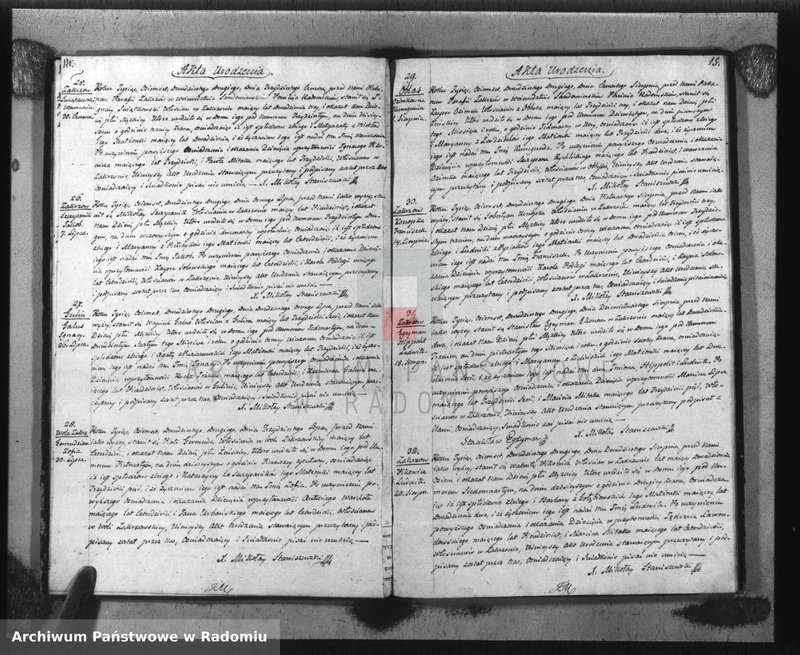 image.from.unit.number "Akta Cywilne Małżeństw, Urodzeń i Zejścia w Parafii Zakrzów R-u 1822"
