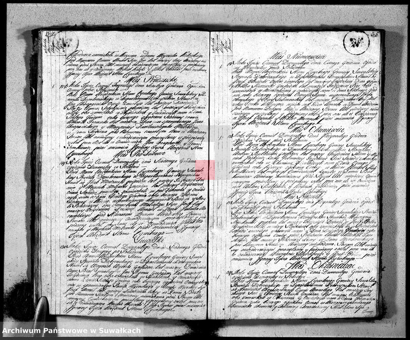 image.from.unit.number "Księga aktu umarłych gminy suwalskiey, powiatu dąbrowskiego w departamencie łomżyńskim od dnia 1 maja 1813 po 1 maja 1814"