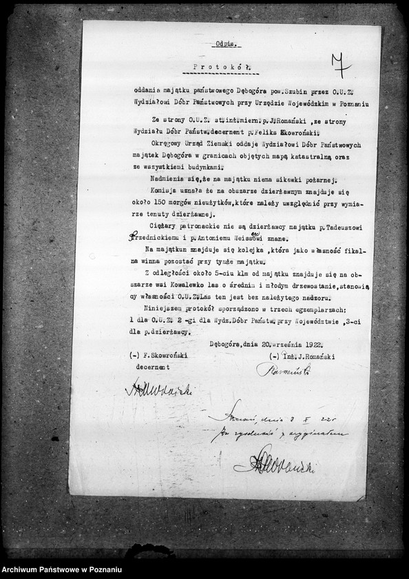 Obraz 11 z jednostki "Sprawy Domen majątki przekazane min. Rolnictwa i Dób Państw. przez Okręgowy Urząd Ziemski"