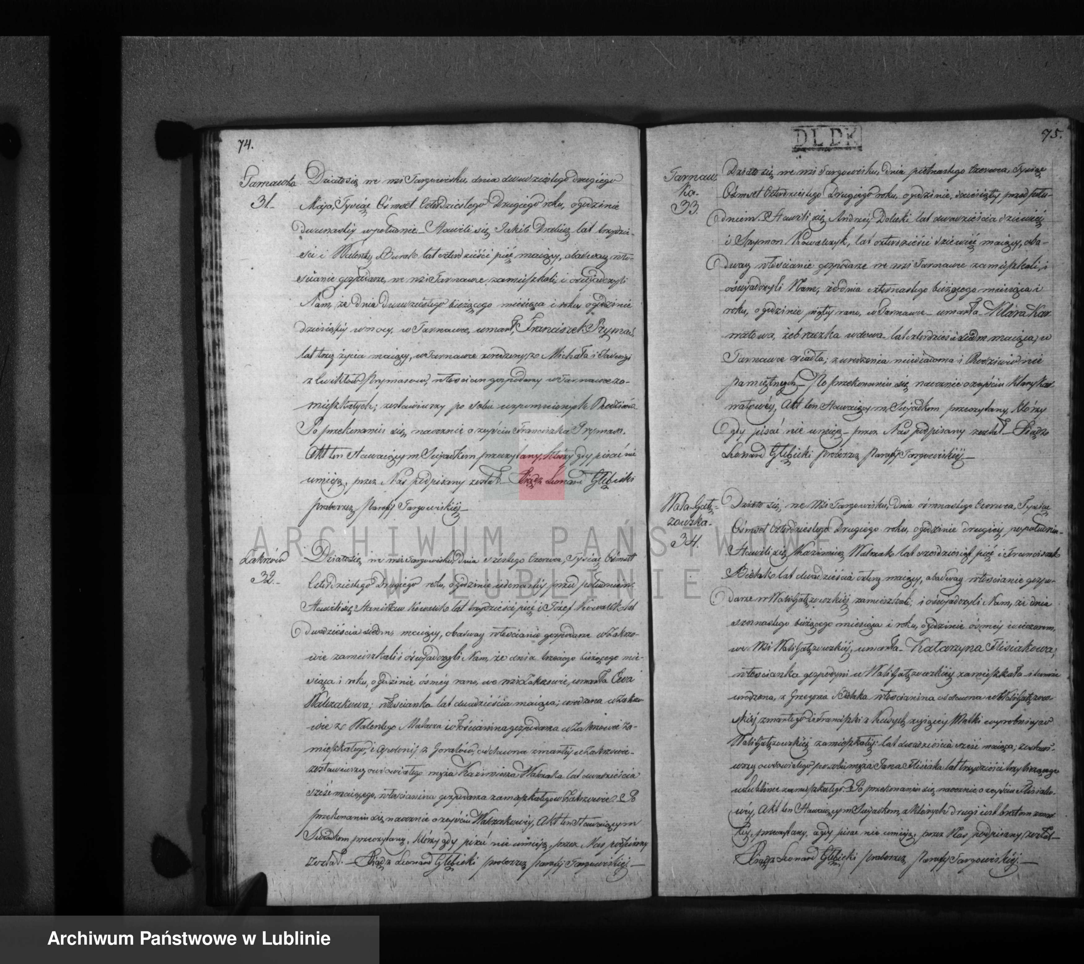 Skan z jednostki: Księga urodzeń, małżeństw i zgonów