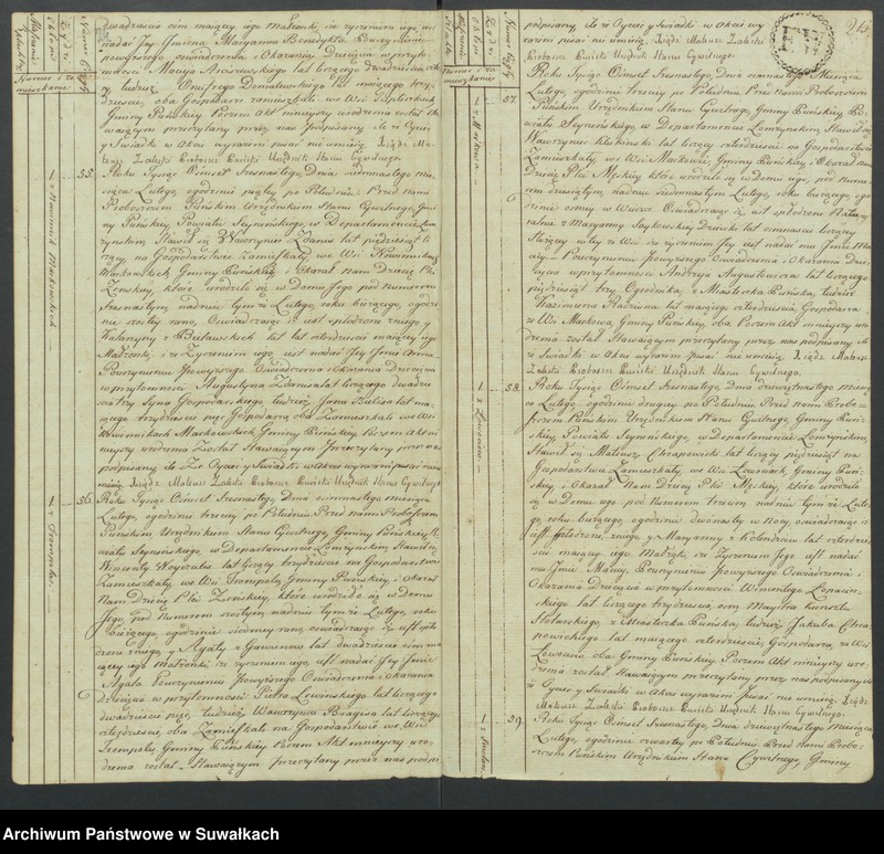 image.from.unit.number "Akta urodzonych gminy puńskiey od 1-go stycznia do dnia ostatniego grudnia 1816 roku."
