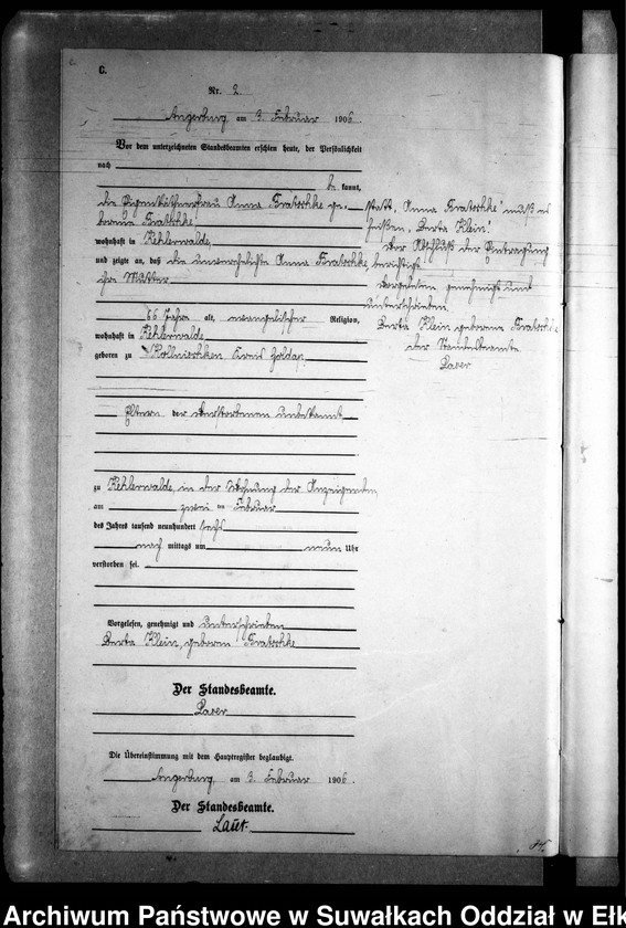 image.from.unit.number "Sterbe-Neben-Register des Preussischen Standes-Amtes Kehlen Kreis Angerburg"