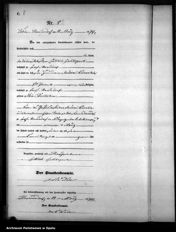 image.from.unit.number "Sterbe-Neben-Register Standesamtsbezirks Hennersdorf 1877"