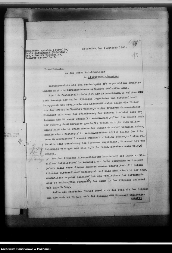 image.from.unit.number "[Korespondencja w sprawie zaginionych ksiąg kościelnych parafii katolickiej Rynarzewo powiat szubiński, województwo bydgoskie]"