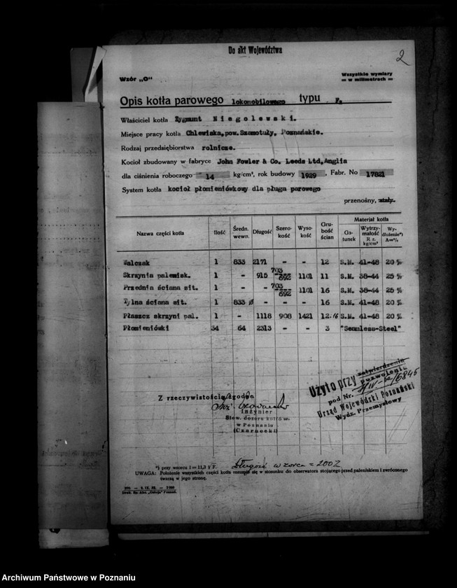 Obraz 6 z jednostki "Z. Niegolewski Chlewiska powiat szamotulski gospodarstwo rolne Z. Niegolewskiego nr woj. kotła 6845-"