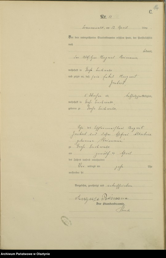 image.from.unit.number "Sterbe-Haupt-Register Nr 1 - 65"