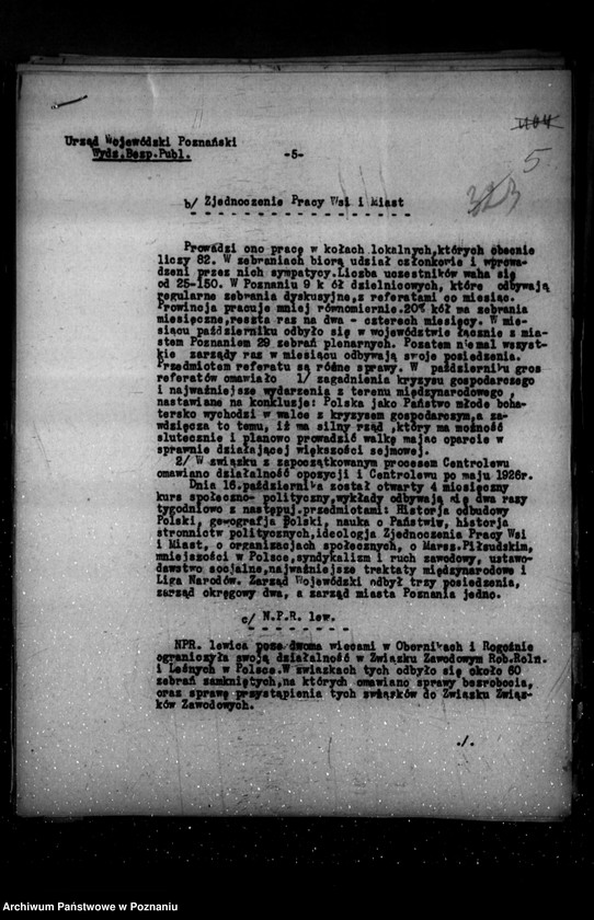 Obraz 9 z jednostki "Sprawozdania sytuacyjne z legalnego ruchu polityczno-społecznego za miesiące październik, listopad, grudzień 1931 r."