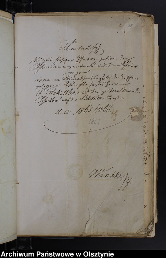 image.from.unit.number "Eintausch des zur hiesigen Pfarrer gehörenden Scheunengartens gegen Grundplätze gehörende dem Rokittke"