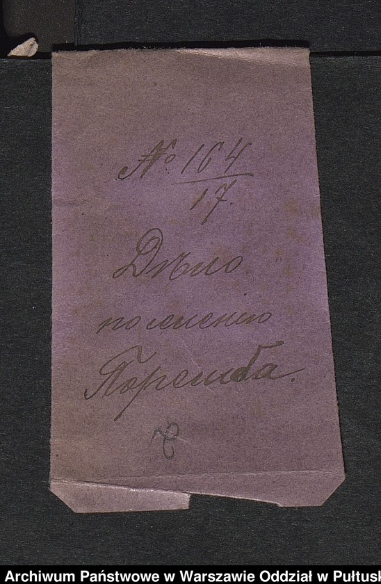 image.from.unit.number "O urządzaniu chłopów wsi Poręba wchodzących w skład własności poduchowej Poręba, gm. Poręba"