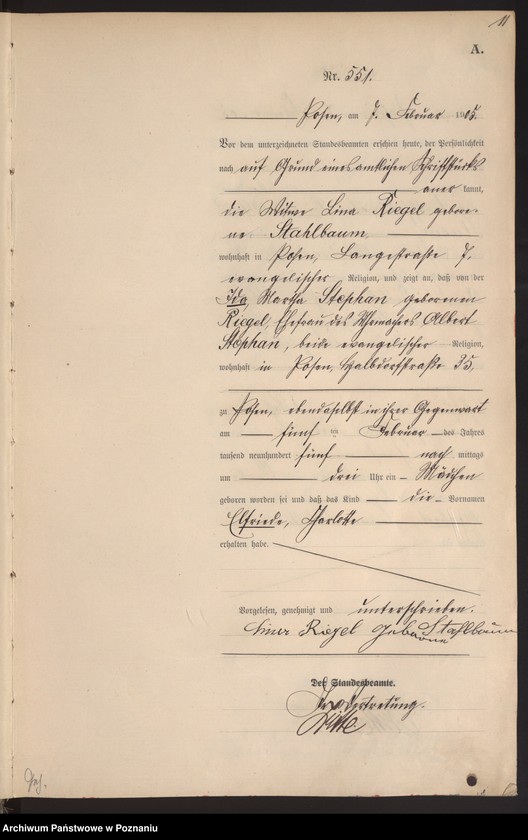 Obraz 13 z jednostki "Księga miejscowa urodzeń tom II"