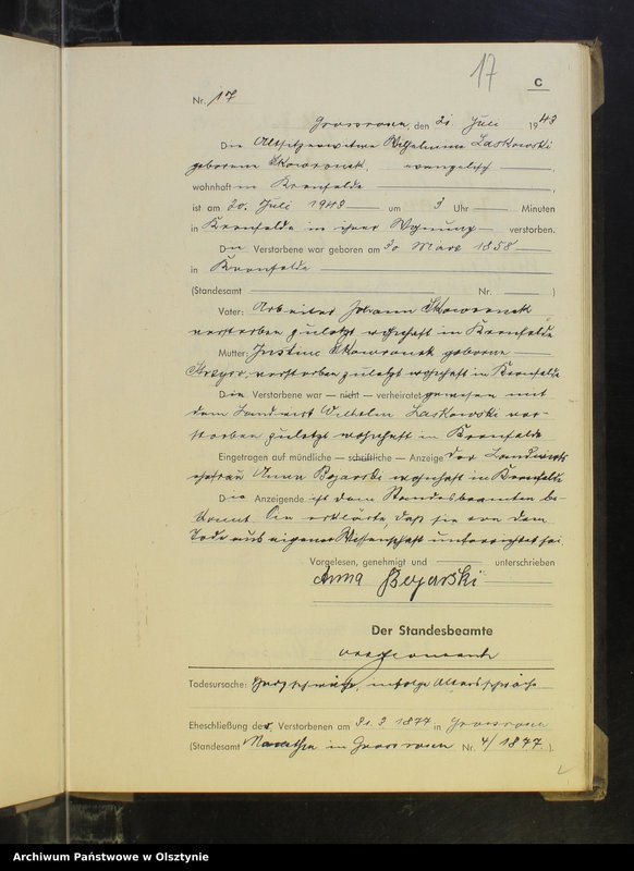 image.from.unit.number "Sterbebuch Nr 1 - 39,1 - 26 i 1"