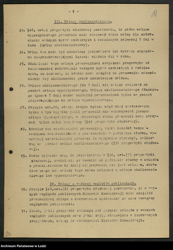 Obraz 19 z jednostki "Zarządzenia Ministerstwa [Komunikacji oraz pisma okólne Zarządu Głównego Związku Zawodowego Pracowników kolejowych]"