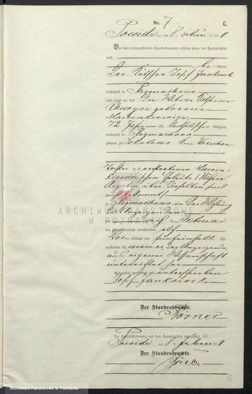 Obraz 11 z jednostki "Sterbe-Nebenregister"