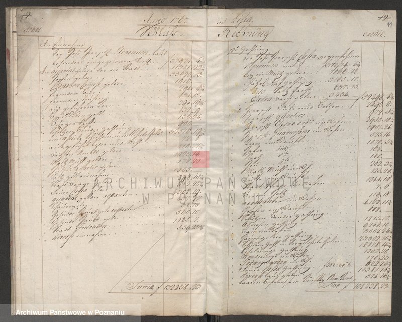 Obraz 13 z jednostki "Generalrechnung der Stadt Lissa; język niemiecki"